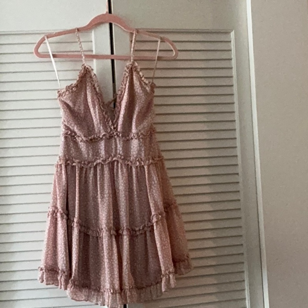 Pink Ruffled Tiered Mini Sundress